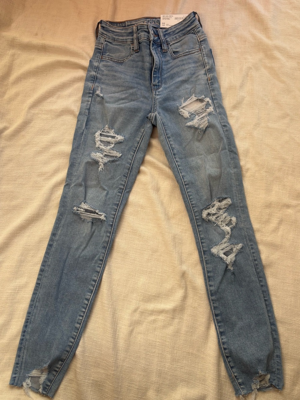 American Eagle Outfitters Light Wash Ripped Jeggings